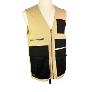 Pleasures now Khaki Tactical Vest with Black Accents streetwear size Large